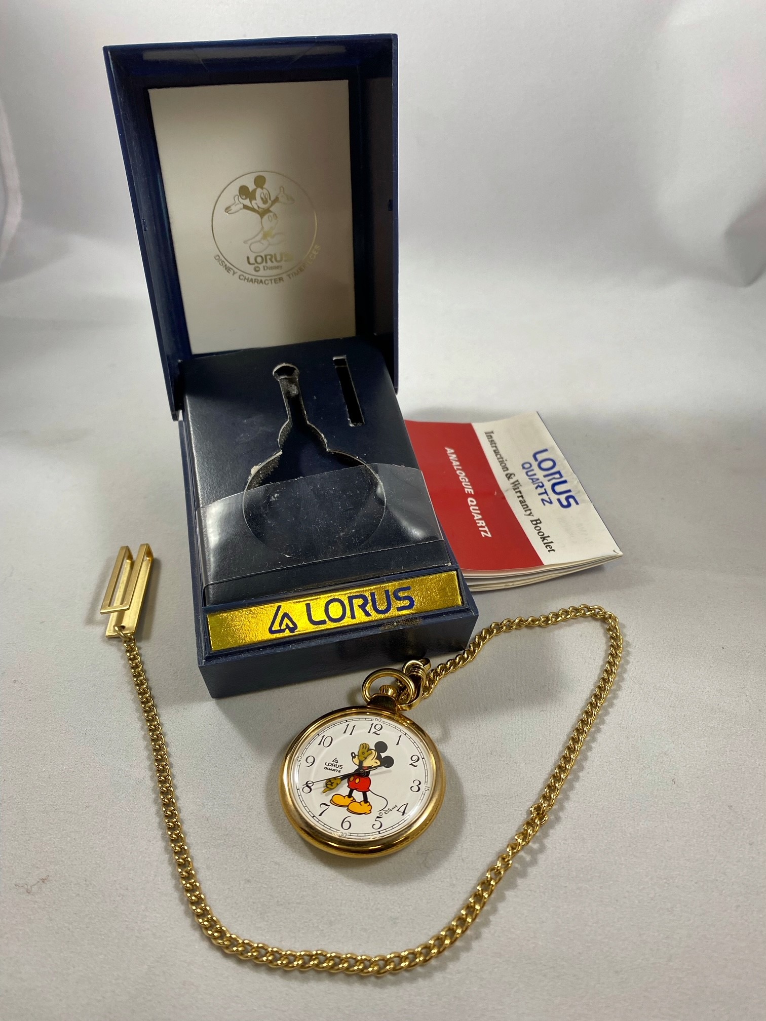 Lot 1710: Gold Colored Lorus Mickey Mouse Pocket Watch